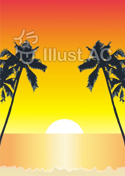 海に沈む夕日イラスト 無料イラストなら イラストac