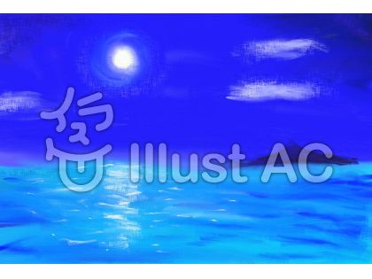 夜の海イラスト 無料イラストなら イラストac