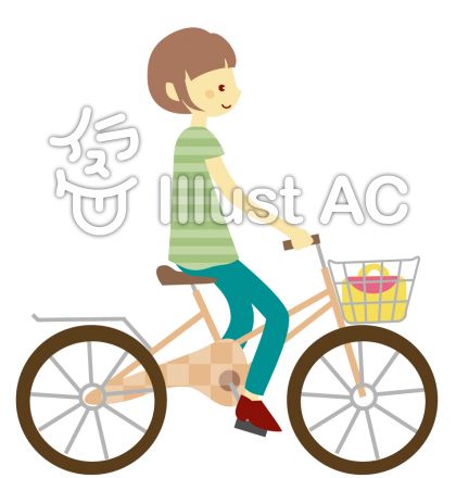 自転車に乗る女性イラスト 無料イラストなら イラストac