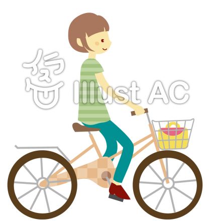 自転車に乗る女性２イラスト No 264923 無料イラストなら イラストac