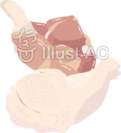 食物シリーズ肉 鶏 鶏もも肉骨付イラスト No 無料イラストなら イラストac