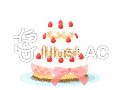 ケーキ３段 ろうそく無イラスト No 無料イラストなら イラストac