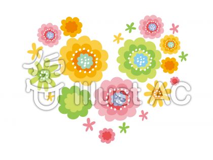 花 モチーフ ハートイラスト No 無料イラストなら イラストac