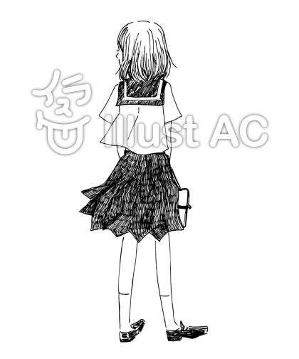 セーラー服 後ろ姿 イラスト お気に入りのイラスト画像を探す