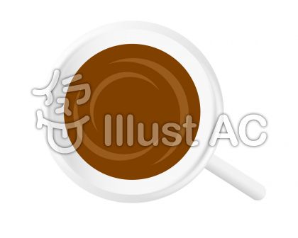 上から見たカップに入ったコーヒーイラスト No 無料イラストなら イラストac