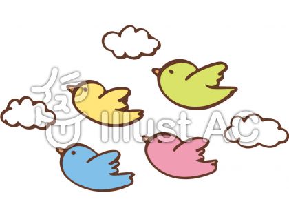 ダウンロード済み おしゃれな 飛ぶ 鳥 イラスト かわいい