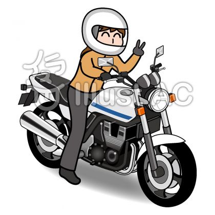 大型バイクに乗る女性イラスト No 無料イラストなら イラストac