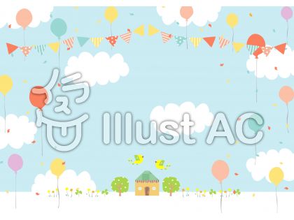 青空 自然 黄色の小鳥の祝福イラスト No 無料イラストなら イラストac