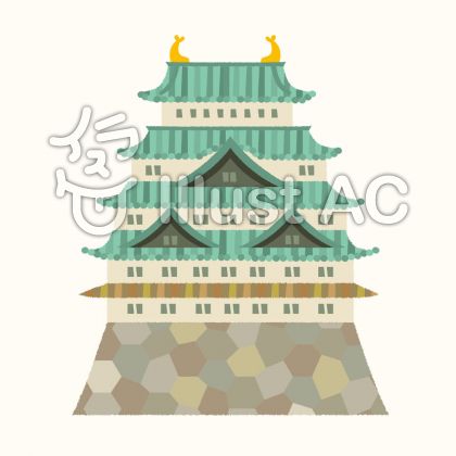 無料イラスト画像 綺麗なシルエット 名古屋 城 イラスト