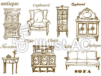 アンティーク 家具 手描きイラスト No 40 無料イラストなら イラストac