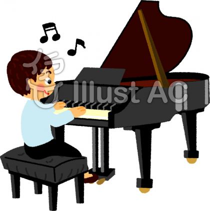 ピアノを弾く男の子イラスト No 4909 無料イラストなら イラストac