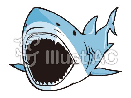 怒った可愛いサメの無料イラスト素材 イラストイメージ