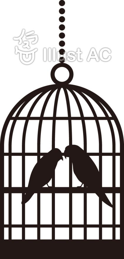 シルエット トリカゴにインコイラスト No 無料イラストなら イラストac