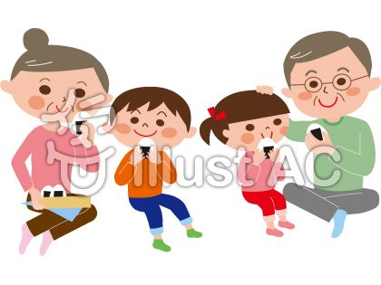 おむすびを食べるイラスト 無料イラストなら イラストac