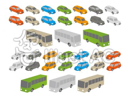 車とバス 俯瞰 イラスト No 無料イラストなら イラストac