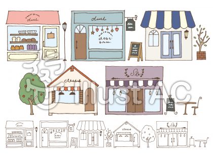 ここからダウンロード お店 イラスト フリー