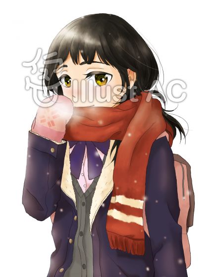 マフラー女子イラスト 無料イラストなら イラストac