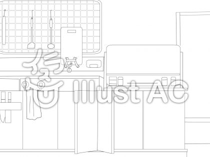 台所白黒イラスト No 無料イラストなら イラストac