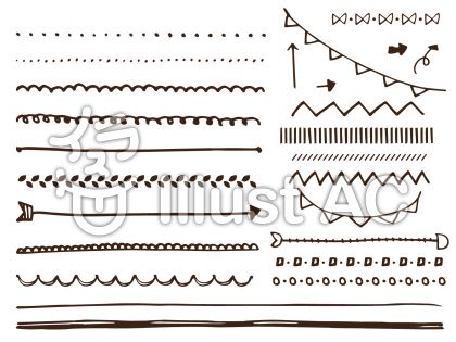 手書きラフで可愛いラインセットイラスト No 無料イラストなら イラストac