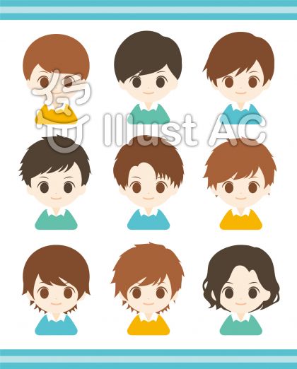 男の子ヘアスタイルいろいろイラスト No 686198 無料イラストなら