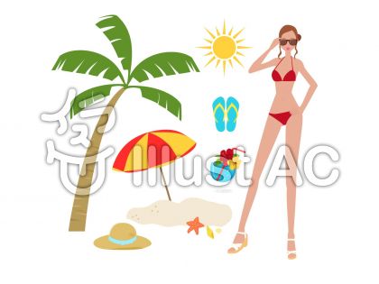 おしゃれな女性 バカンスイラスト No 無料イラストなら イラストac