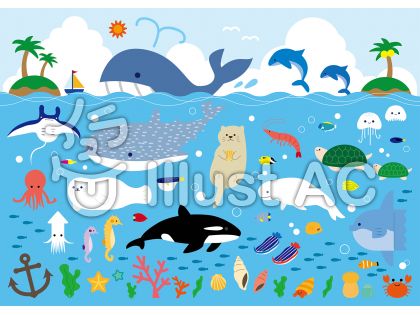 ベスト かわいい 海 イラスト 簡単 100 ベストミキシング写真 イラストレーション