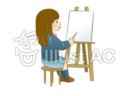 絵を描くイラスト - No: 789673/無料イラストなら「イラストAC」