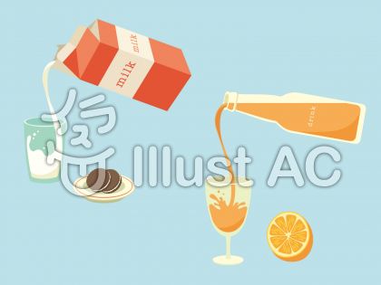 牛乳を注ぐ ドリンクを注ぐイラスト No 7941 無料イラストなら イラストac