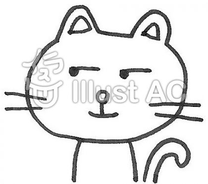 線の目のねこちゃん 横眼 Catイラスト No 無料イラストなら イラストac