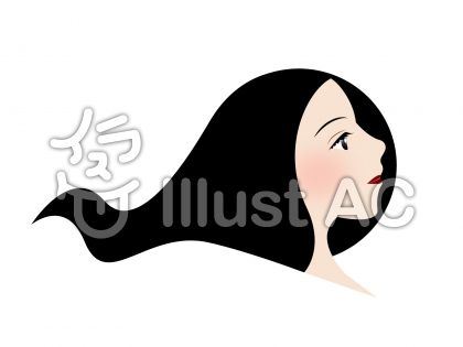 女性の横顔のイラスト 日日oekaki
