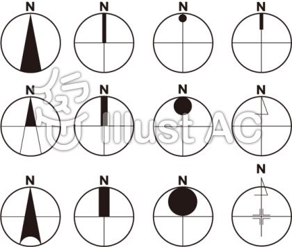 方位記号イラスト 無料イラストなら イラストac