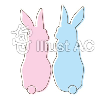 後姿うさぎイラスト 無料イラストなら イラストac