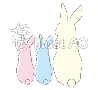 後姿うさぎイラスト 無料イラストなら イラストac