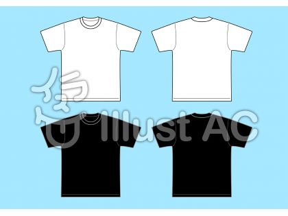 Tシャツ テンプレート 白色と黒色イラスト No 862189 無料イラスト