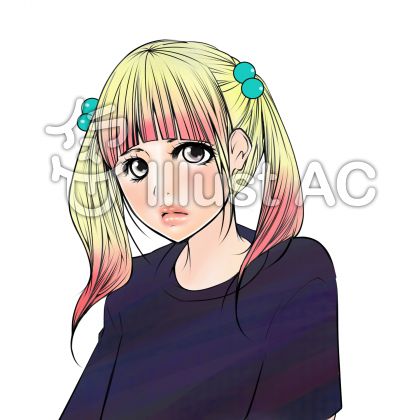 ツインテールの女の子 ピンク イラスト No 8635 無料イラストなら イラストac