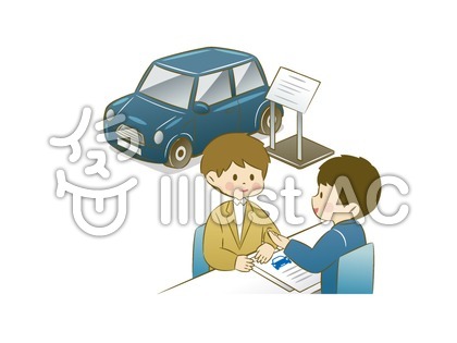 車の商談中 男性 イラスト No 6551 無料イラストなら イラストac