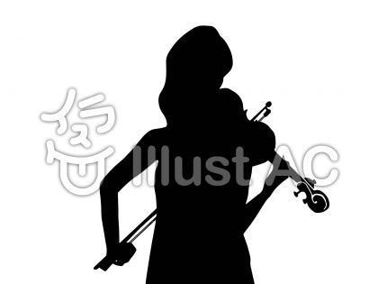 バイオリンを弾く女性 シルエット イラスト No 無料イラストなら イラストac