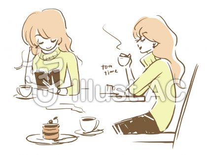 画像 女の子 コーヒー を 飲む イラスト