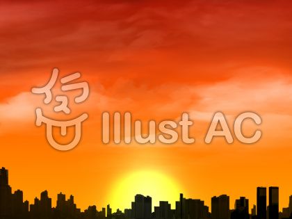 街の夕焼けイラスト No 無料イラストなら イラストac