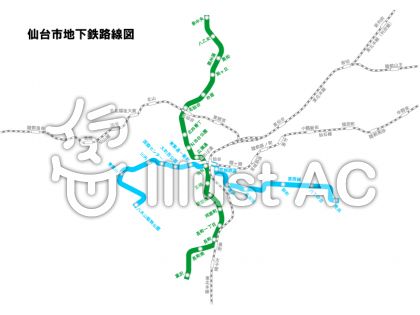 仙台市地下鉄 路線図イラスト No 無料イラストなら イラストac