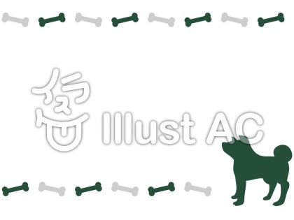 犬のシンプルフレームイラスト 緑色 02イラスト No 無料イラストなら イラストac