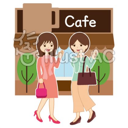 カフェで待ち合わせした女性イラスト No 無料イラストなら イラストac