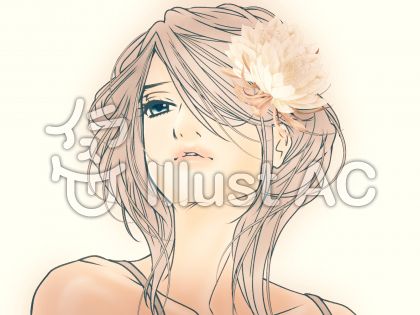 アンニュイな雰囲気の女性イラスト No 無料イラストなら イラストac