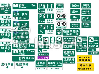 趣味の世界 イラスト １ 高速道路の案内標識のイラスト ちょっとオールトの雲まで出張です