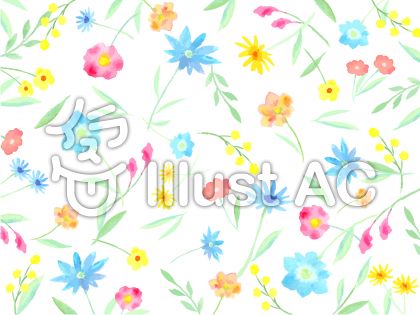 水彩の花柄イラスト No 無料イラストなら イラストac