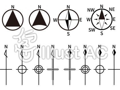 方位記号イラスト 無料イラストなら イラストac