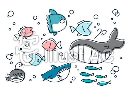 手書き かわいい 魚 イラスト 簡単