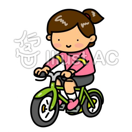 自転車にのった女の子のイラストイラスト No 1092488 無料イラスト