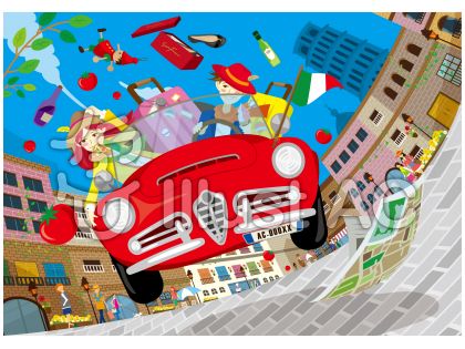 イタリアドライブ旅行 イラレver イラスト No 無料イラストなら イラストac