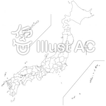 白地図日本全国 都道府県パーツ分け可能 イラスト No 1129005